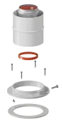 Адаптер вертикальный коаксиальный фланцевый, фланец в комплекте, Krats