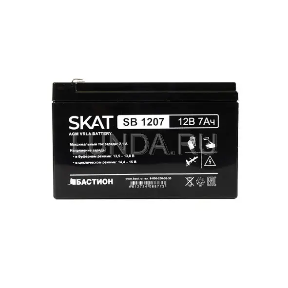 Аккумулятор свинцово-кислотный SKAT SB 1207, Бастион