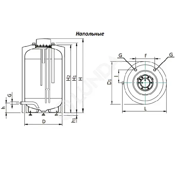 Водонагреватель комбинированного нагрева напольный RWH-1110, Rommer