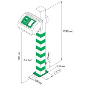 Душ аварийный стационарный для глаз, с подогревом, Broen Lab 17 824.009