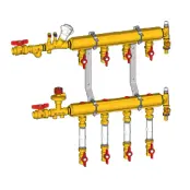 Коллекторный узел этажный с запорно-регулирующими клапанами, GE553D, Giacomini