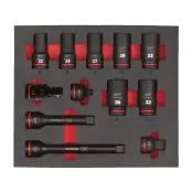 Головки 3/4" ударные удлиненные SHOCKWAVE™ набор в ложементе, Milwaukee