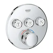 Внешняя круглая часть термостатического смесителя на 3 выхода Grohtherm SmartControl, Grohe