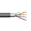 Кабель витая пара TERACOM PRO Cat,5E F/UTP 4 пары solid 24AWG с тросом сталь 1,2 мм оболочка LDPE цвет черный (катушка 305м), EKF