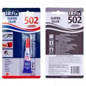 Клей секундный цианакрилатный Super Glue 502, бесцветный, Irfix