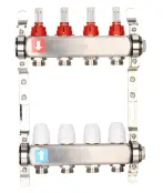 Коллектор регулируемый с расходомерами нержавеющая сталь (2 пары), Gappo