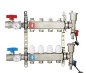 Коллектор регулируемый с запорными клапанами нержавеющая сталь (полный комплект), Gappo