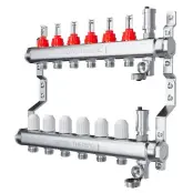 Коллектор Optimal из нержавеющей стали в сборе с расходомерами, Royal Thermo