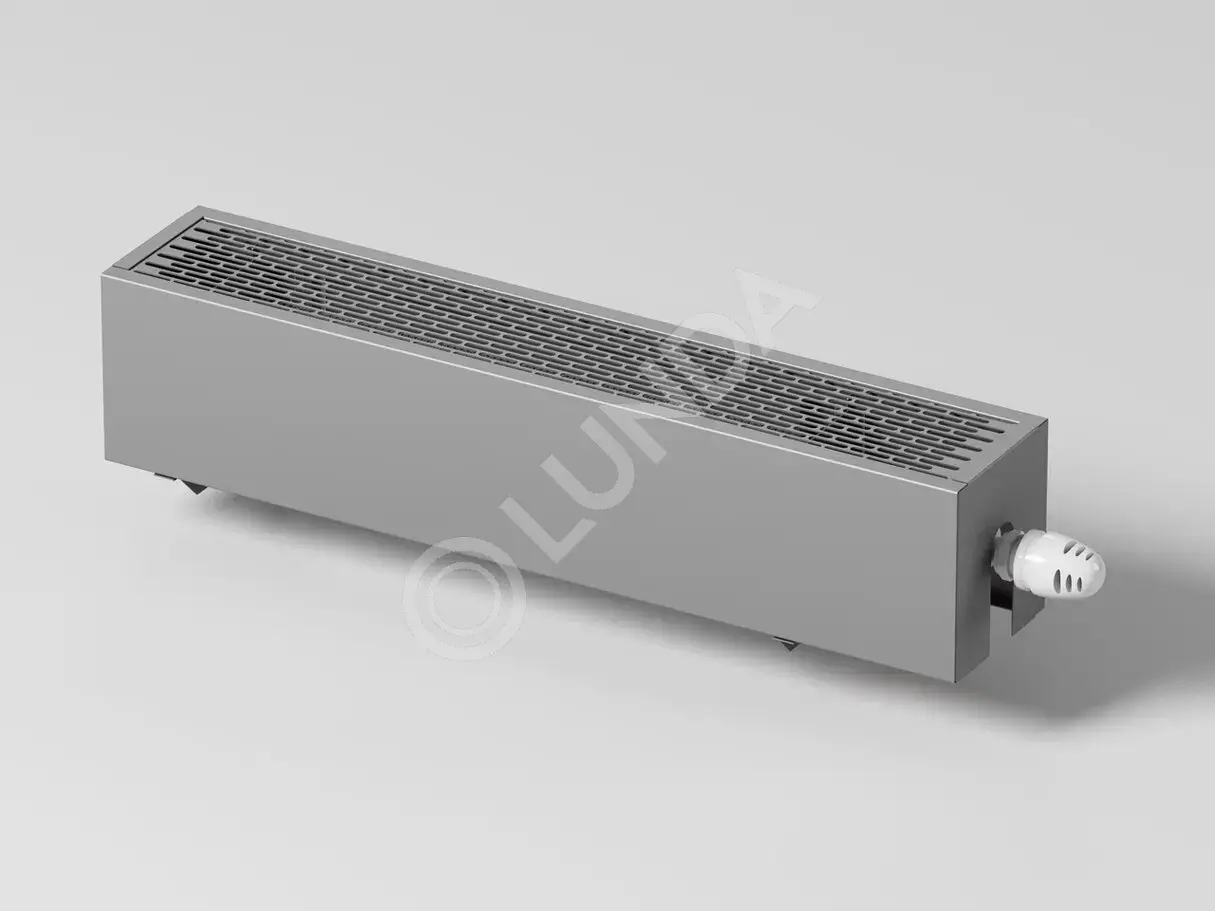 Настенный конвектор концевой Коралл НКН Slim 10 со стальной просечной решеткой и боковым правым подключением, Isoterm