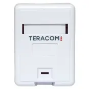 Корпус настенной розетки TERACOM PRO на 1 модуль Keystone со шторкой и маркером белый, EKF