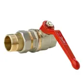Шаровой латунный кран НР-ВР полнопроходной, со сгоном, ручка-рычаг, Danfoss BVR-F