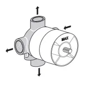 Многоходовой переключатель, встраиваемая часть G1/2", тип 3/4 (1 вход, 3 выхода), Ideal Standard