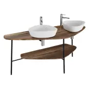 Столешница Plural под 2 раковины, темный дуб, 160 см, Vitra