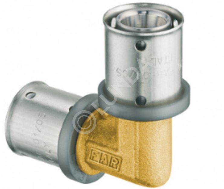 Пресс-уголок, латунь, 90°, Far