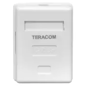 Розетка настенная TERACOM Cat,5E неэкранированная 1 порт RJ-45 Dual IDC белая, EKF