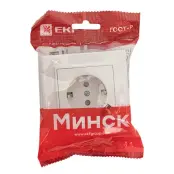 Розетка 1-местная СП с/з Минск 16А с защ, штор, с USB 1А, EKF