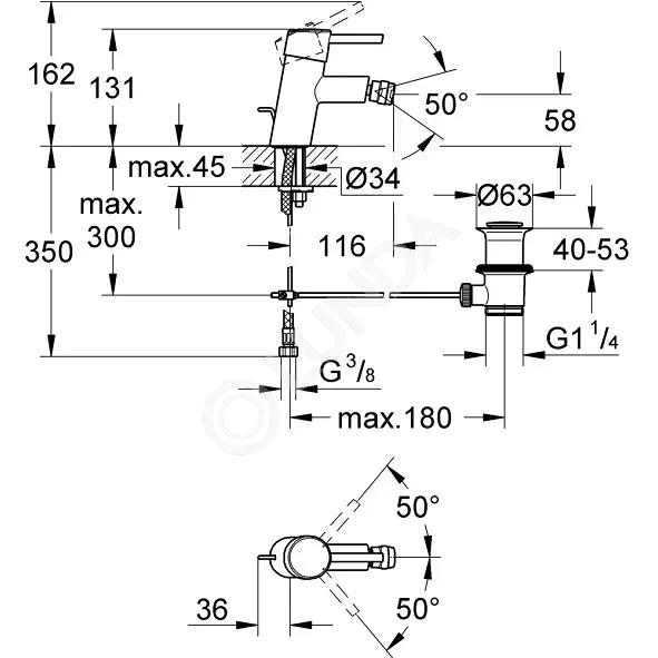 Смеситель для биде Concetto, Grohe