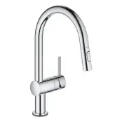 Смеситель Minta Touch, сенсорный однорычажный для мойки, C-излив, Grohe
