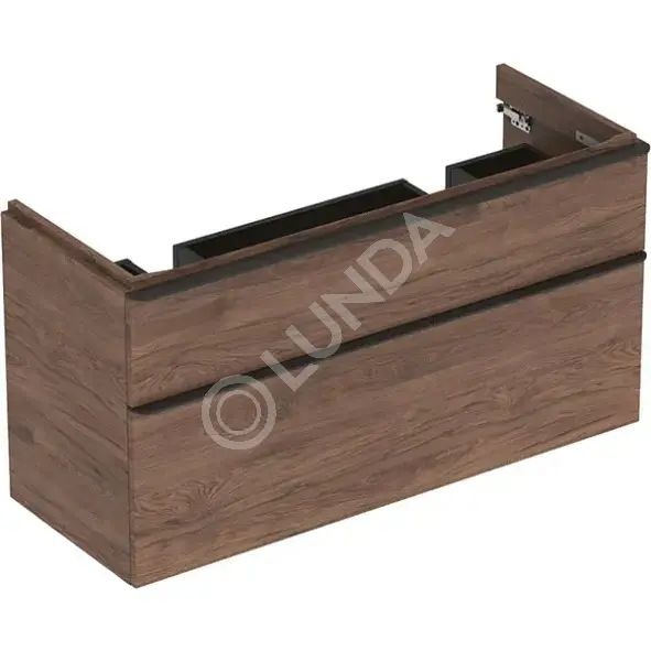Шкафчик для двойного раковины Smyle Square, с двумя выдвижными ящиками, Geberit