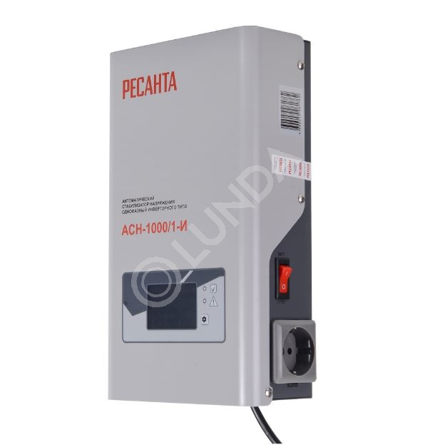 Стабилизатор напряжения АСН-1000/1-И, однофазный, инверторный, Ресанта