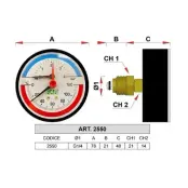 Термоманометр, торцевое присоединение, FAR