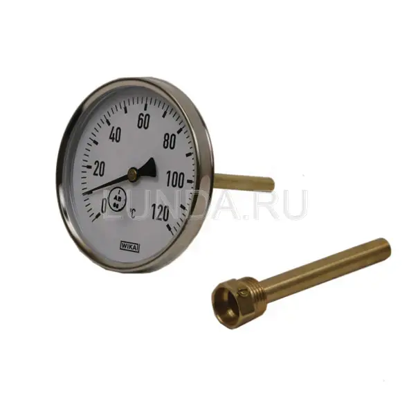 Термометр биметаллический, тип А50.20 (100 мм, сталь оцинкованная) уценка, Wika