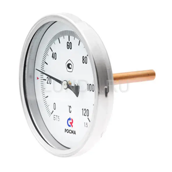 Термометр биметаллический, тип БТ (корпус-сталь), осевой (уценка), Росма