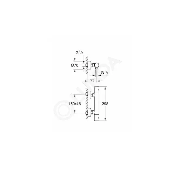 Термостатический смеситель для душа Grohtherm 1000 Cosmopolitan , Grohe