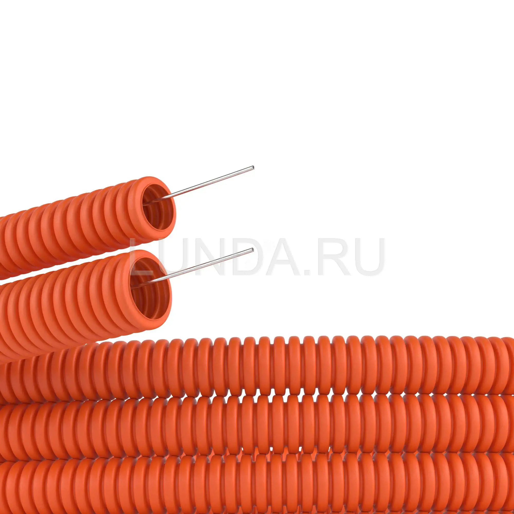 Труба гофрированная ПНД 16мм с протяжкой тяжелая оранжевая 100м, DKC