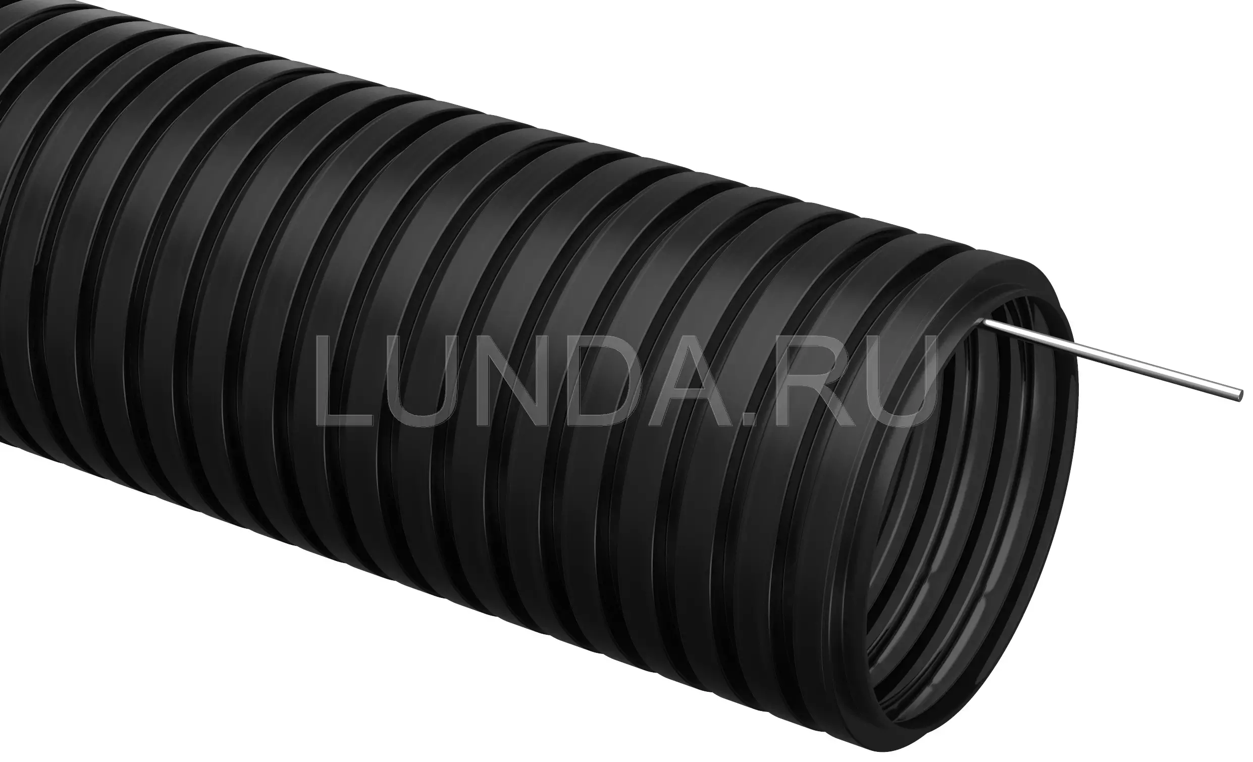 Труба гофрированная ПНД 25 мм с протяжкой черная (50м), DKC