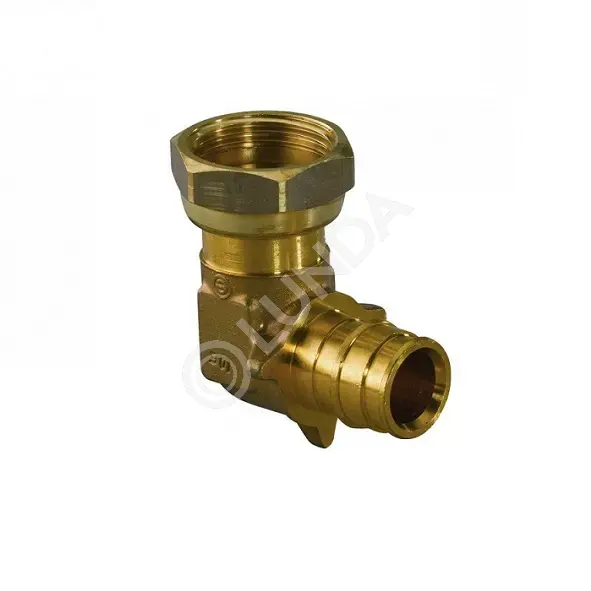 Угольник Q&E латунный с накидной гайкой, Uponor PE-Xa