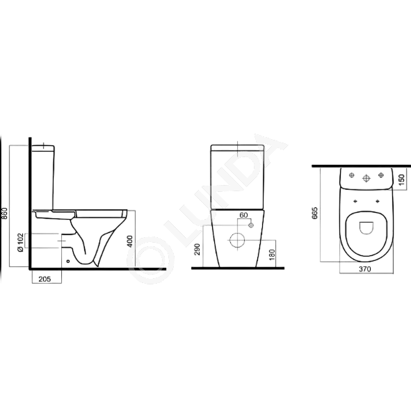 Унитаз-компакт, универсальный выпуск, Inspire, санфарфор, белый глянцевый, AM.PM