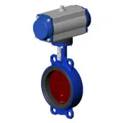 Дисковый поворотный затвор межфланцевый Tecfly VPI4448-N07EP с пневмоприводом одностороннего действия