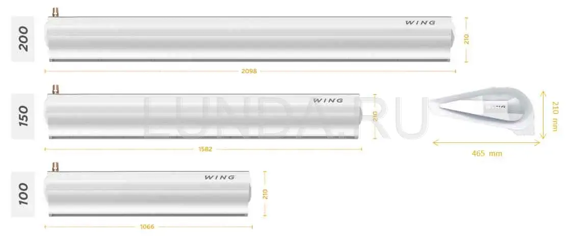 Воздушная тепловая завеса с электрическим теплообменником ВИНГ Э, для стандартных проемов (до 3,7 м), серый, VTS EuroHeat